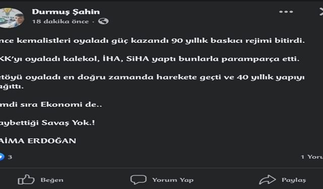 AK Partili Şahin'den tepki çeken paylaşım