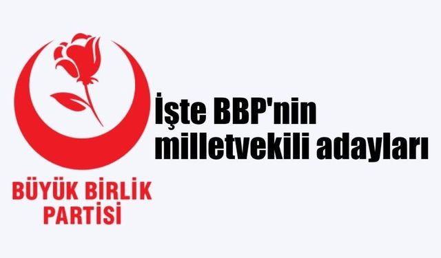 BBP'nin milletvekili adayları açıklandı